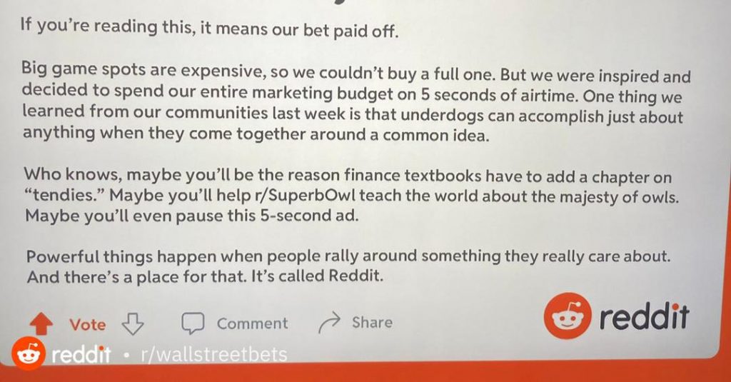 The 5-second Reddit Super Bowl ad you probably missed